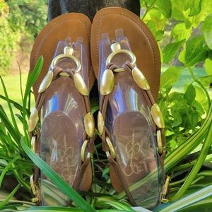 Jessica Simpson Jevera Sandals with Gold Accents